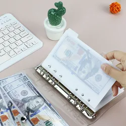 Sharkbang A6 5pcs/Pack Binder Divider Bag PP Saving Pocket Cash 5 Sheets White Ring Pages Banknotes Holder Organizer