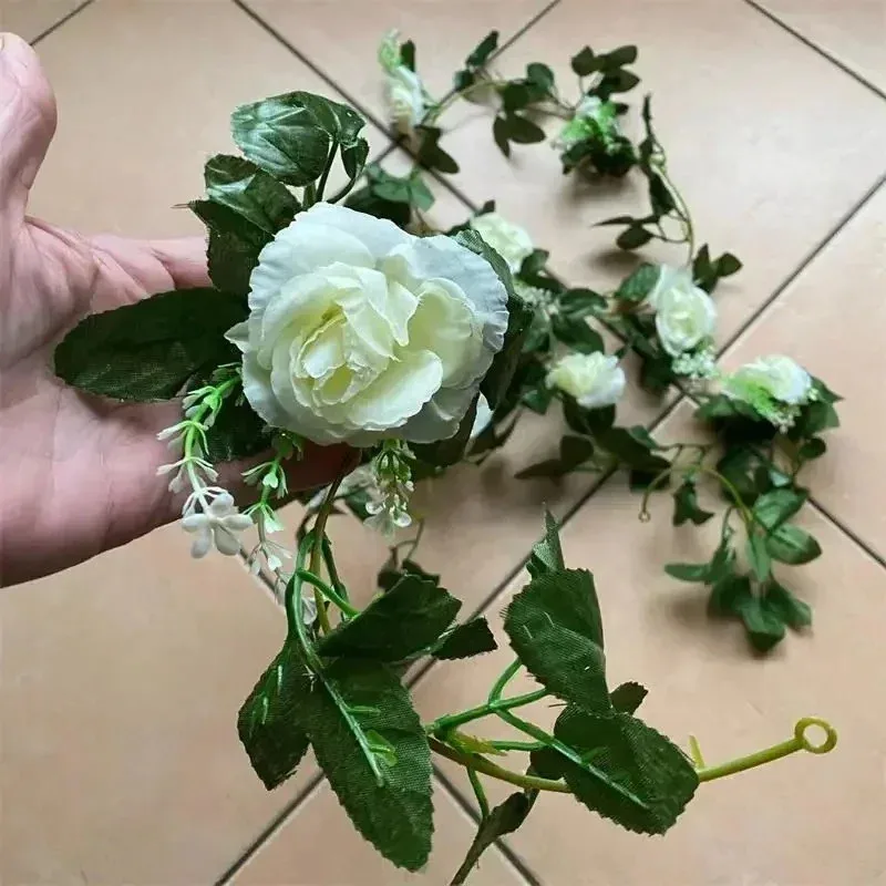 1Pcs 2.2M Artificial White Flower Fake Hanging Fake Vine Plants Leaves Artificials Garland Flowers Wedding Decoration