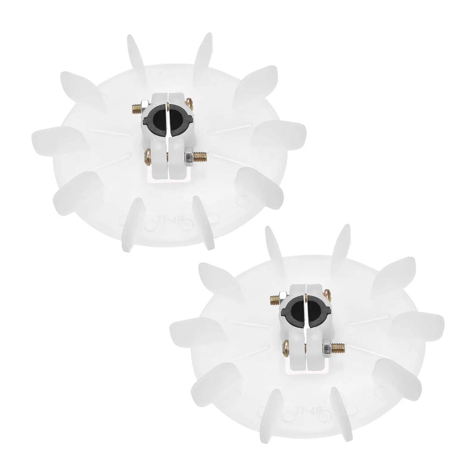 2pcs 10 Impeller Plastic Motor Fan Vane Heat Dissipation Vane Round Wheel 13-14mm Inner Dia White