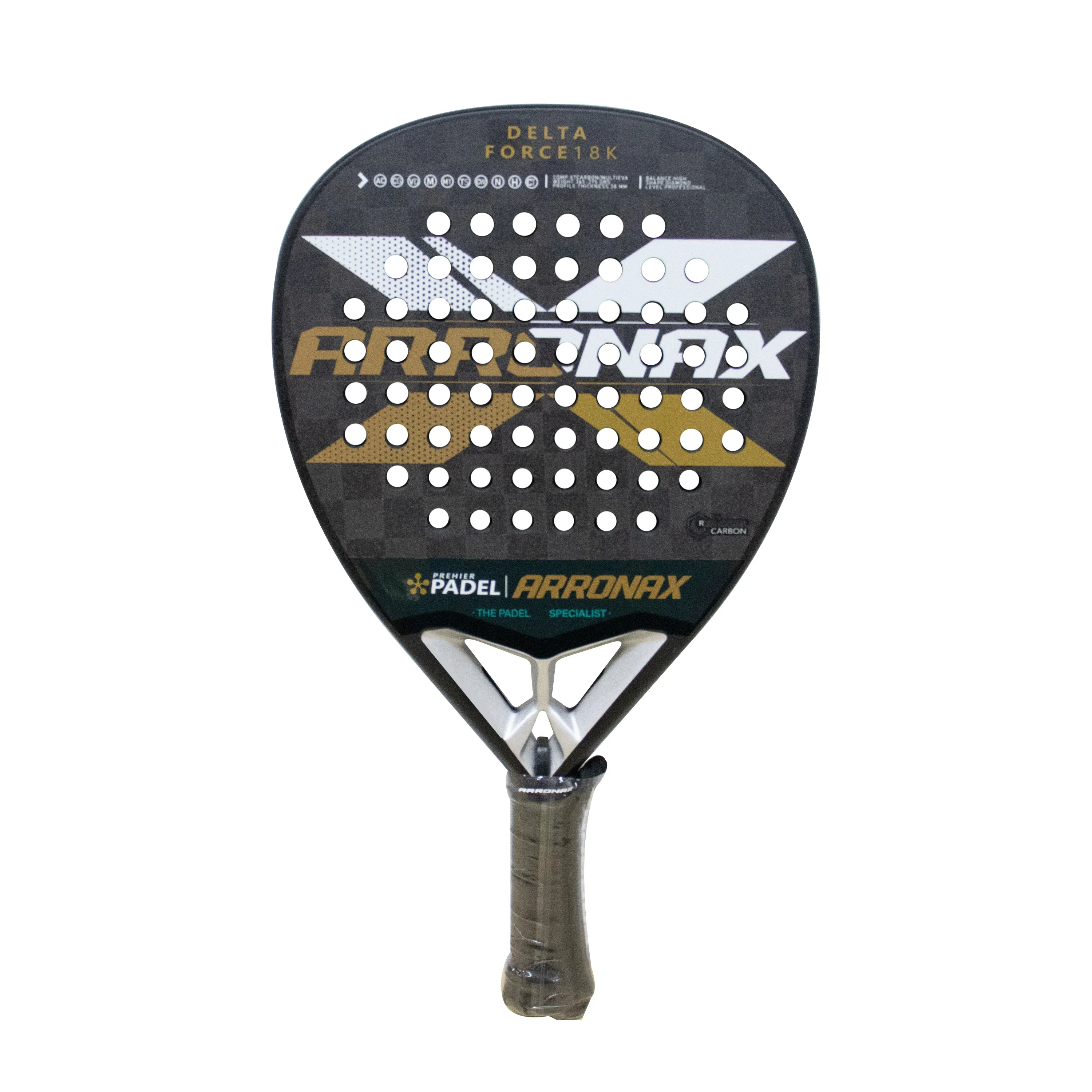 New 18K Diamond-Shaped Carbon Fibre EVA Soft Padel Paddle Racket Genre Racquets