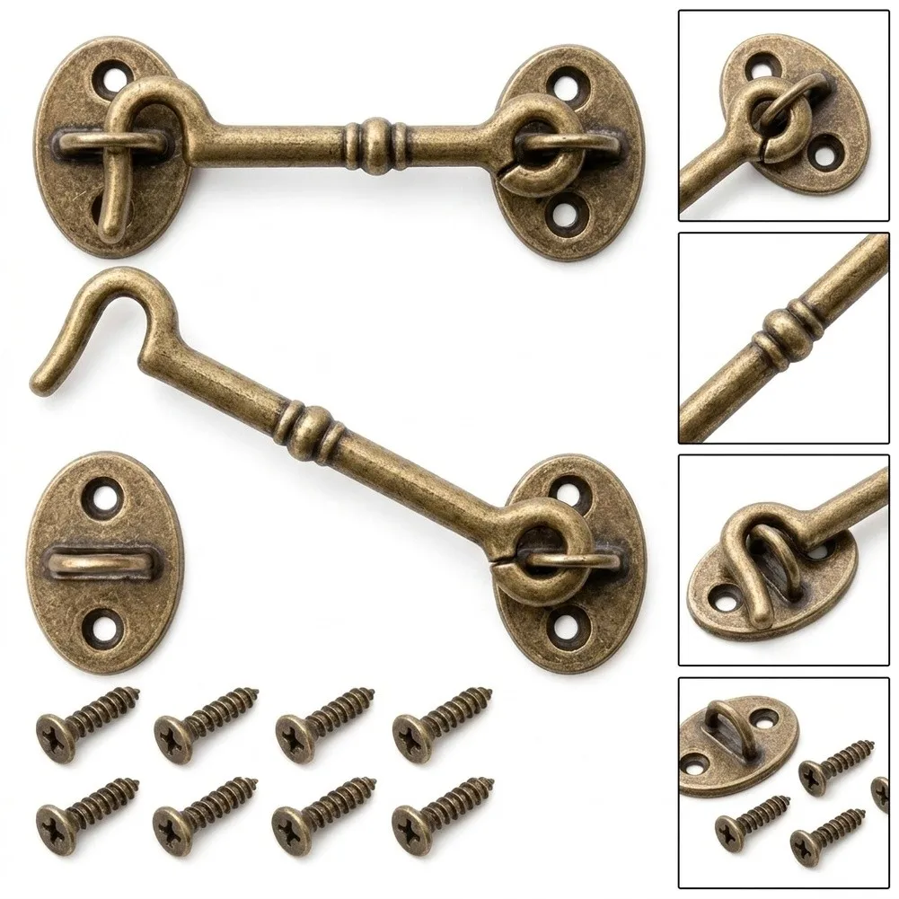 Solid Copper Window Hooks for Doors Slide Door Buckles Support Rods for Interior Exterior Door Hardware Upgrades