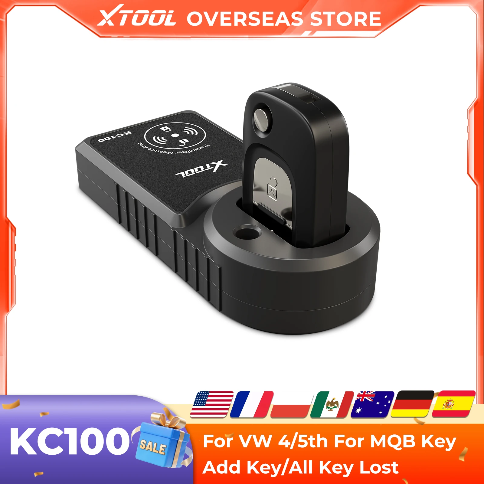 Programator kluczy XTOOL KC100 do VW 4 i 5 generacji, BMW CAS1-CAS3, Skoda IMMO MQB, kompatybilny z X100PAD3 X100MAX D8S D9S