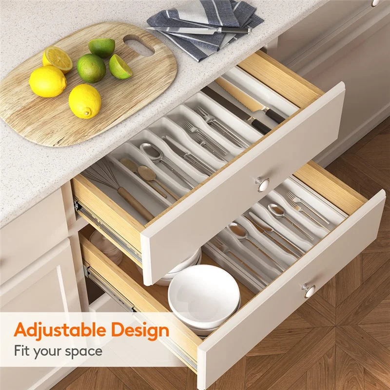 

2025 Trendcutlery Drawer Organiser, Expandable Utensil Tray For Kitchen, Adjustable Silverware And Flatware Holder Easy To Use B