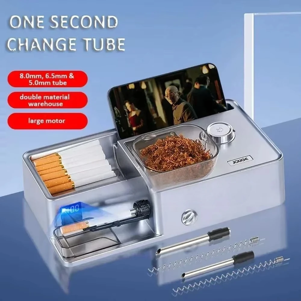 2026 3-in-1 Automatic Cigarette Machine Electric Cigarette Smart Sensor Injector Tobacco Filled 5.5/6.5/8mm Round Tube, Tweezers