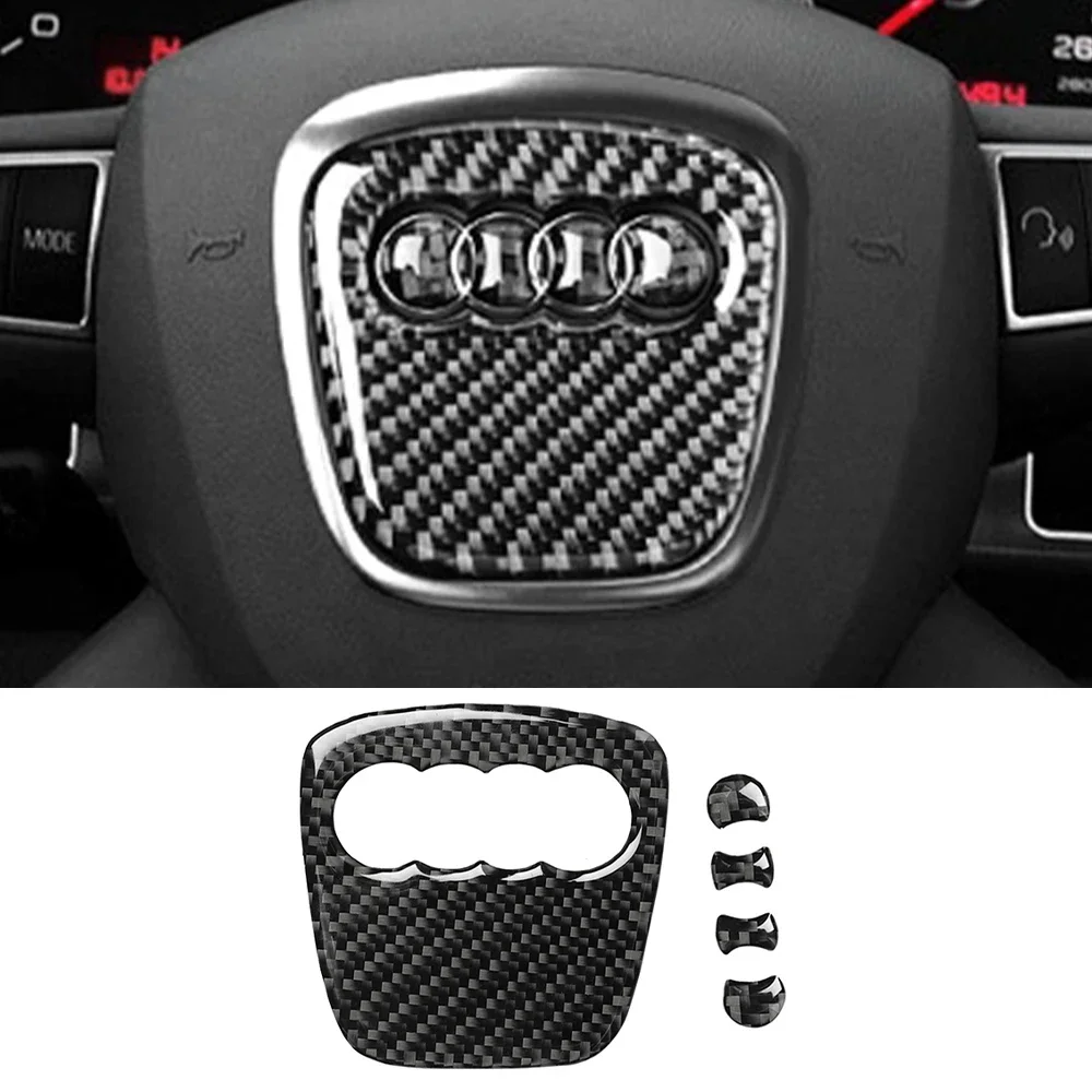 

Наклейка из углеродного волокна, украшение, автоаксессуары для Audi A4 B8 8K A6 C6 4F Q5 8R Q7 4L A3 8V, кольцо на руль автомобиля