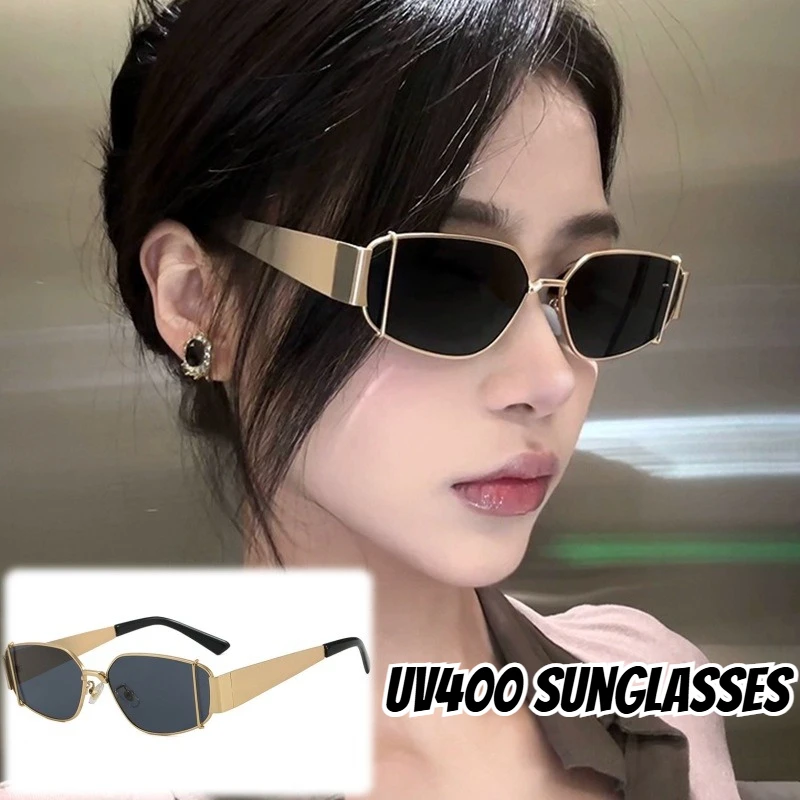 

Women Men Vintage Retro UV400 Sunglasses New Stylish Square Sun Glasses Unisex Riding Driving Metal Frame Goggles for Female