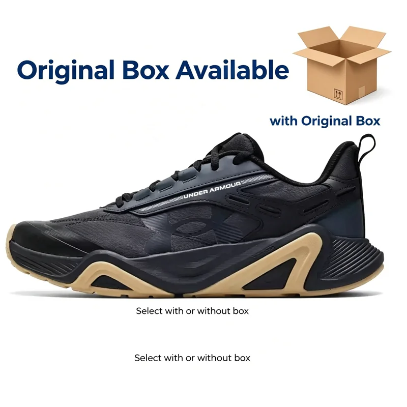 Under Armour 6007140‑016 Men Dark Gray Training Shoes Durable Charged Cushion Gym Sport Sneakers