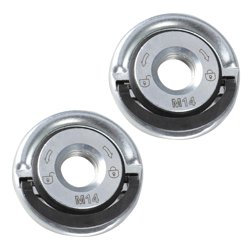 2pcs Angle Grinder Flange Nut M14 Thread Angle Grinder Quick Release Self-Locking Grinder Pressing Plate Flange Nut Power Chuck