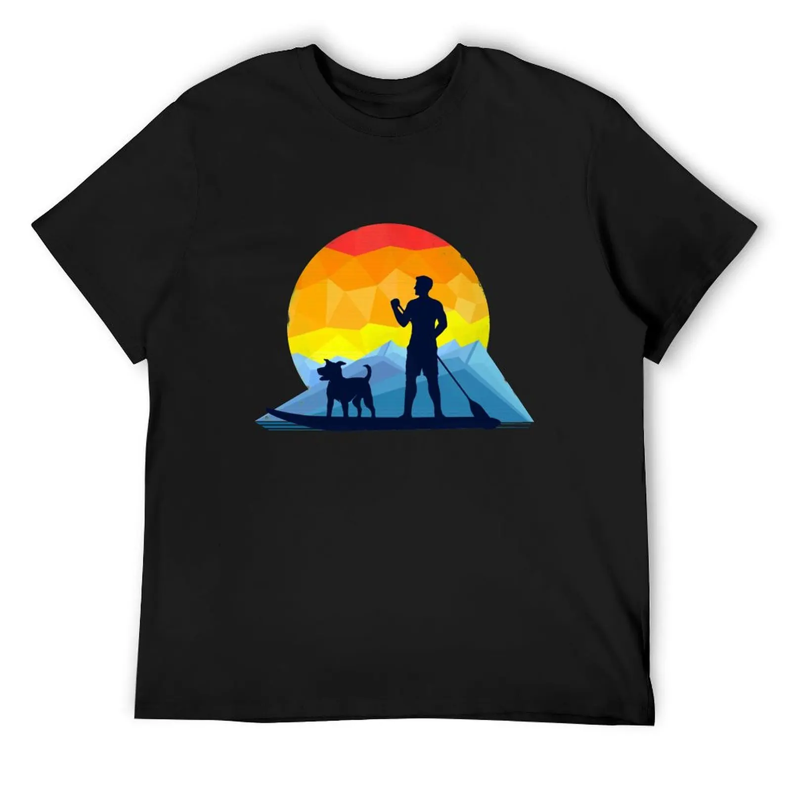 

Stand Up Paddle Boarding with Dog T-Shirt oversizeds plain designer shirts shirts graphic clothes for men
