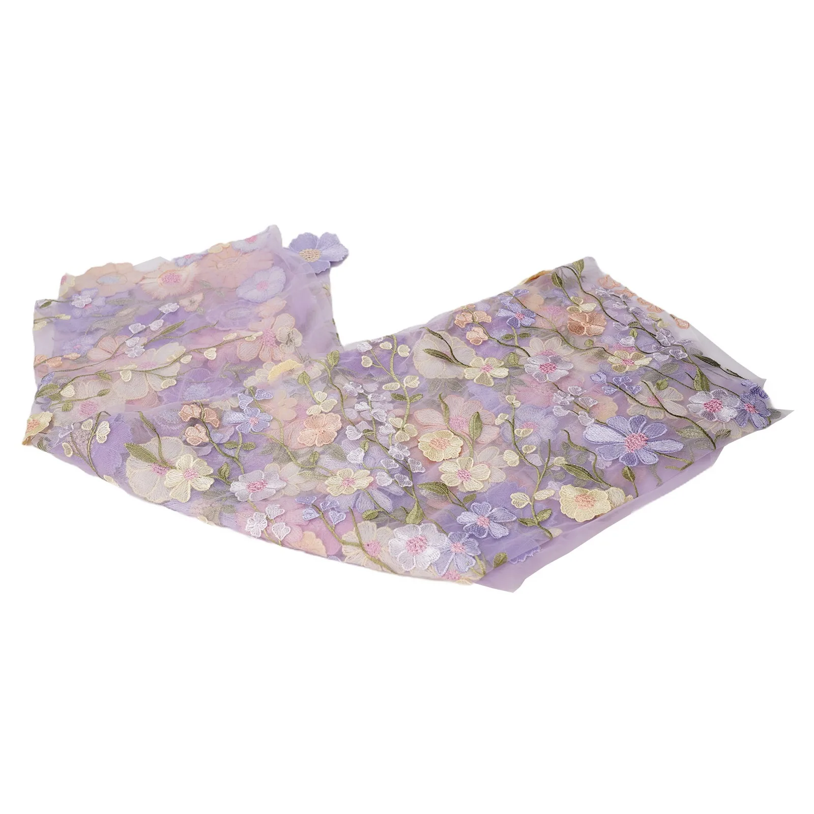 Clothing Fabric Embroidered Lace Fabric Beautiful Flower Patterns Carefully Knitted Complex Lace Exquisite Lace Materials