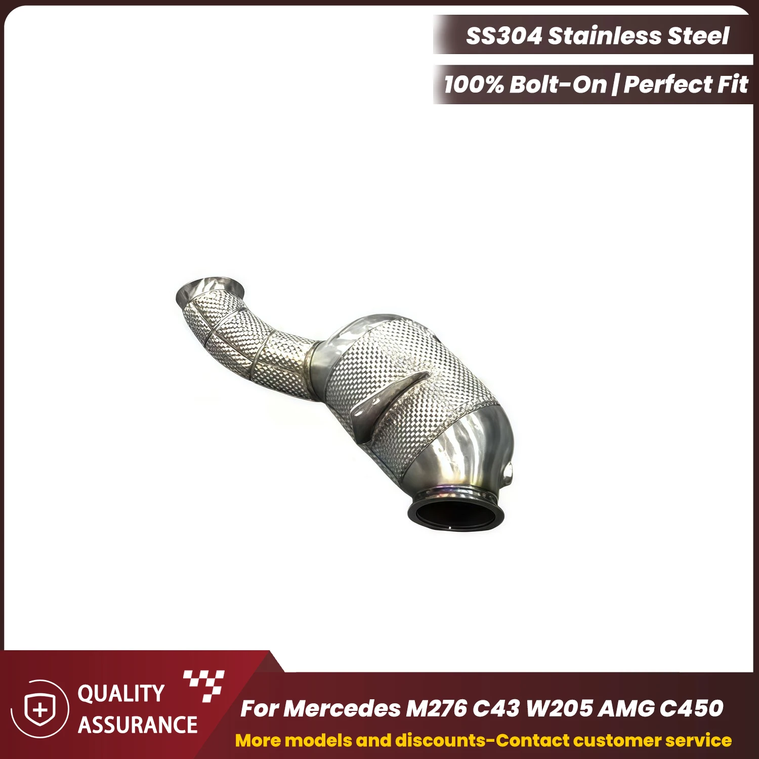 

ECCF Downpipe With Heat Shield For Mercedes M276 C43 W205 AMG C450 Aggressive Exhaust Sound High Flow Performance Upgrade