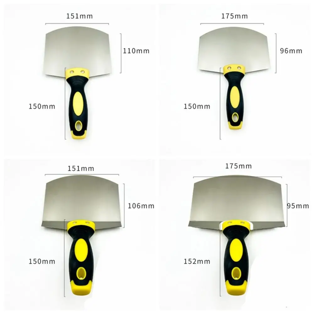 أداة الرسامين الفولاذ المقاوم للصدأ الرماد مجرفة قوس دائم المعجون مجرفة مقاومة للتآكل الجص مجرفة طلاء الجدران #6