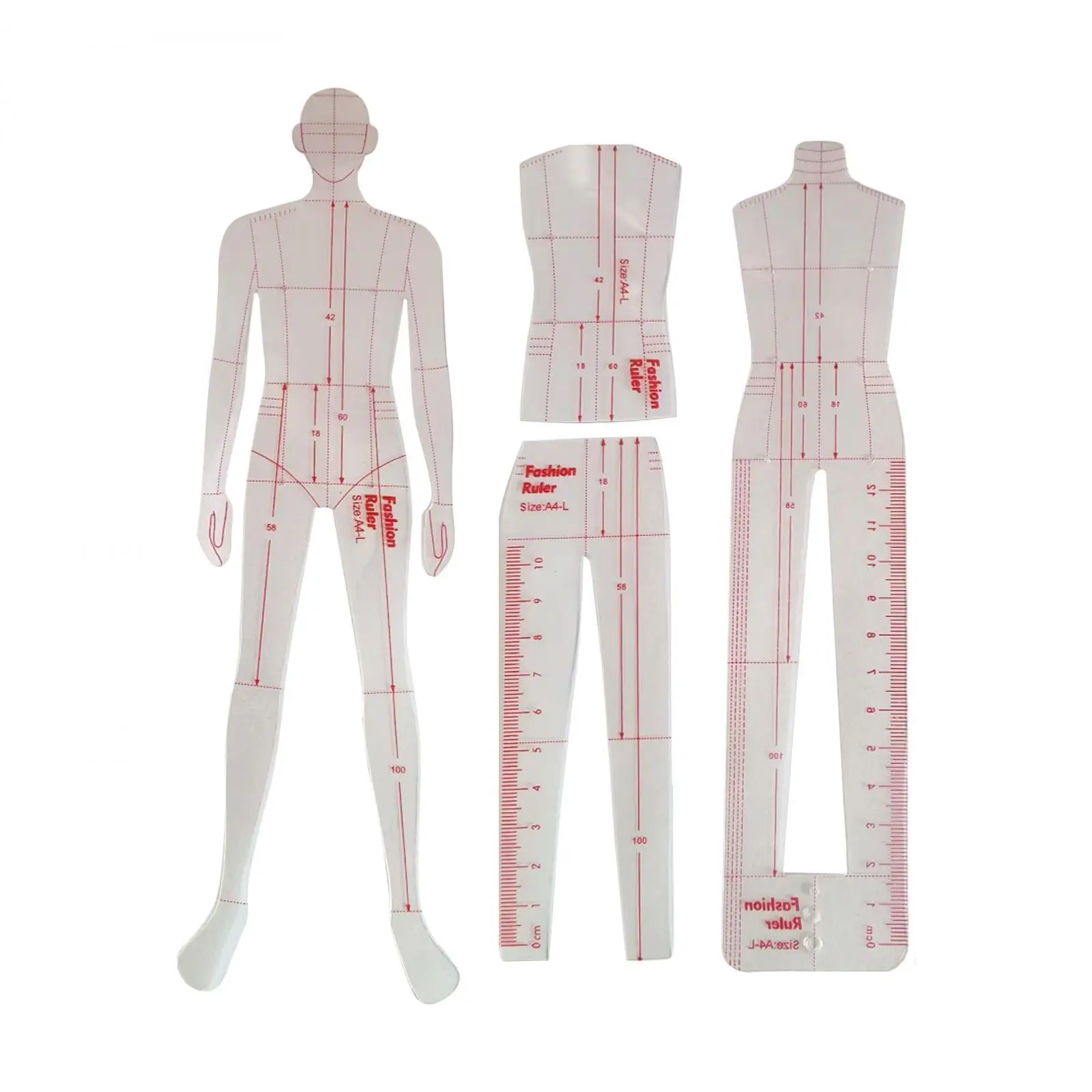 Imagem -02 - Régua Modelo Padrões Humanóides Design Leve do Vestuário Modelos de Costura