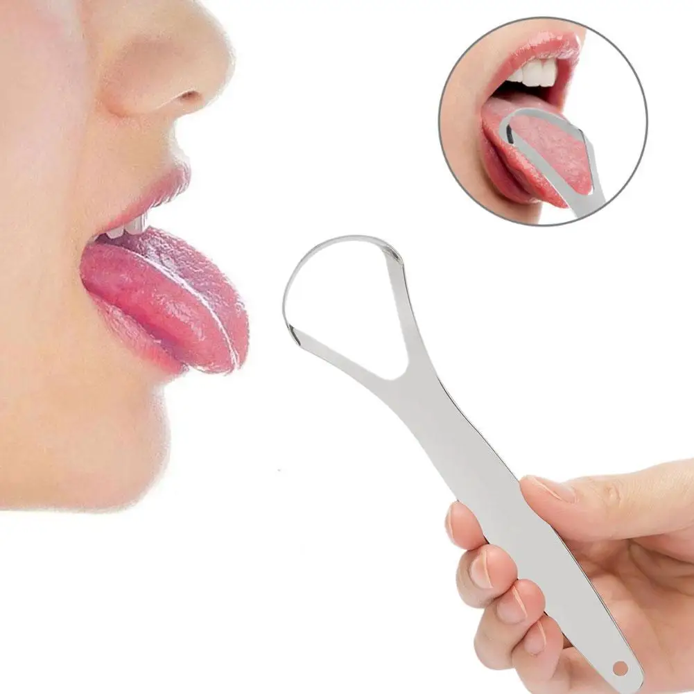 

Tongue Cleaner Portable Case Stainless Steel Color Oral Breath Reuse Scraper Tongue To Adult Care Remove Mouth Bad Board Cl B4K6