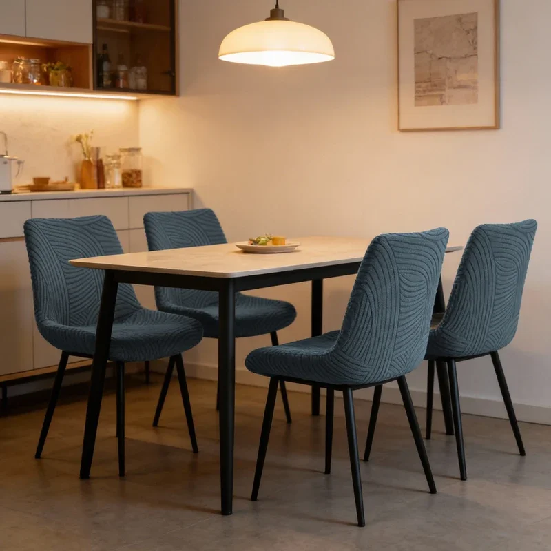 Thickened Elastic Table Chair Cover Universal Non-slip One-piece Restaurant Chair Cover Jacquard Soft Home Dustproof Chair Cover
