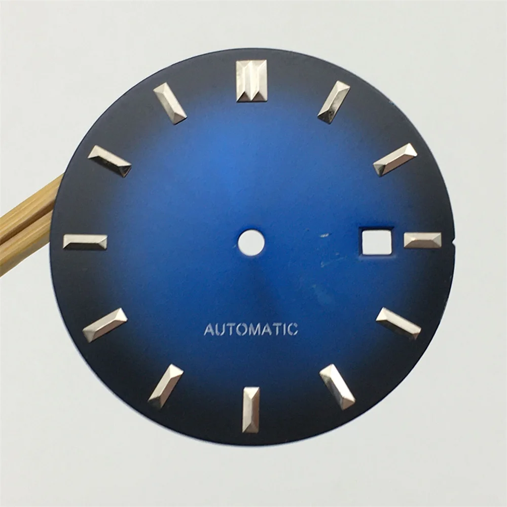 32.8mm Gradient Blue Watch Dial Sun Ray Dial with DateWindow For Miyota 8215 / Mingzhu 2813 8200 Movement