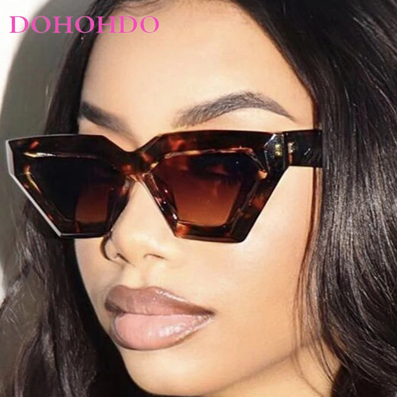 

Vintage Cat Eye Sunglasses Men Women Thick Triangle Small Frame Sunglasses Female Brand Retro Shades Fashion UV400 Gafas De Sol