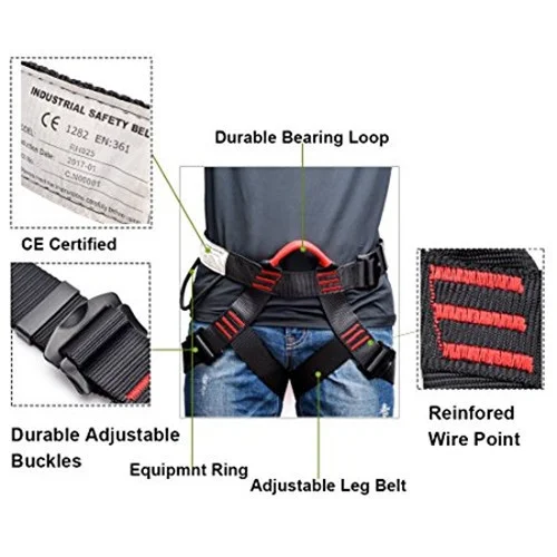 Outdoor Climbing Harness Protect Waist Safety Harness National Standard Half Body Safety Belt for Downhill Mountaineering