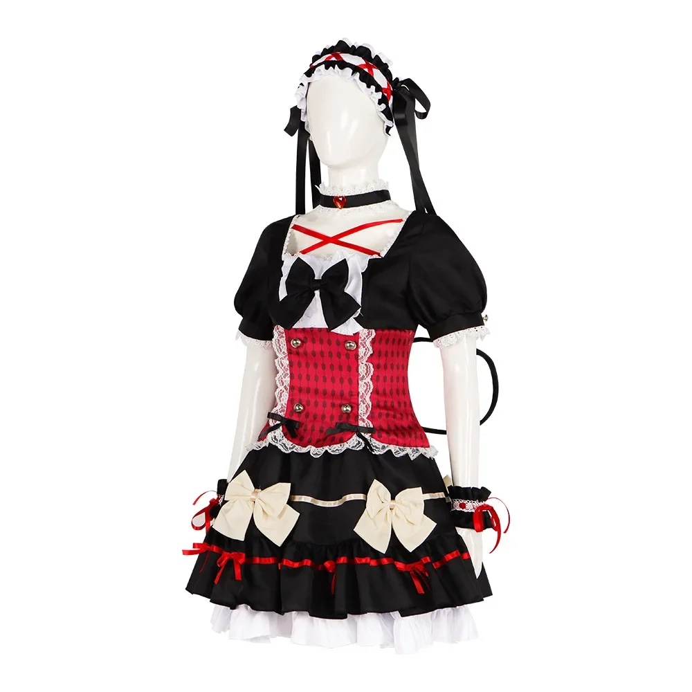 Horror Game Mia Cosplay Costume Galgame Lolita Maid  Hatred To Death in The House Suit Headwear Halloween Party Gothic Clothes