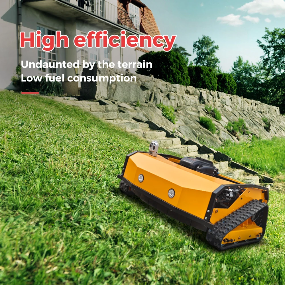 تخصيص 1000 مللي متر التحكم عن بعد جزازة العشب 4WD قوية آلة تقطيع الفراشي للمحدرات التلال الأعشاب المراعي آلة قص الغابات