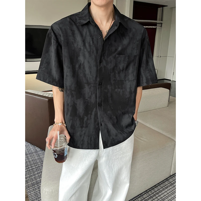 

Summer Short Sleeved Shirt Men Fashion Retro Tie Dye Shirt Men Streetwear Korean Loose Casual Shirt Mens Hawaiian Shirts M-3XL