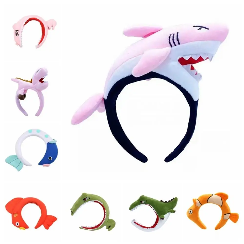 Novelty Cotton Shark Hairband Animal Cartoon Dinosaur Headband Hair Accessories Costume Props