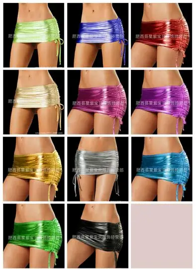 

5x favorites squeeze B patent leather leather strap on both sides of the fart package hip miniskirt magic skirt