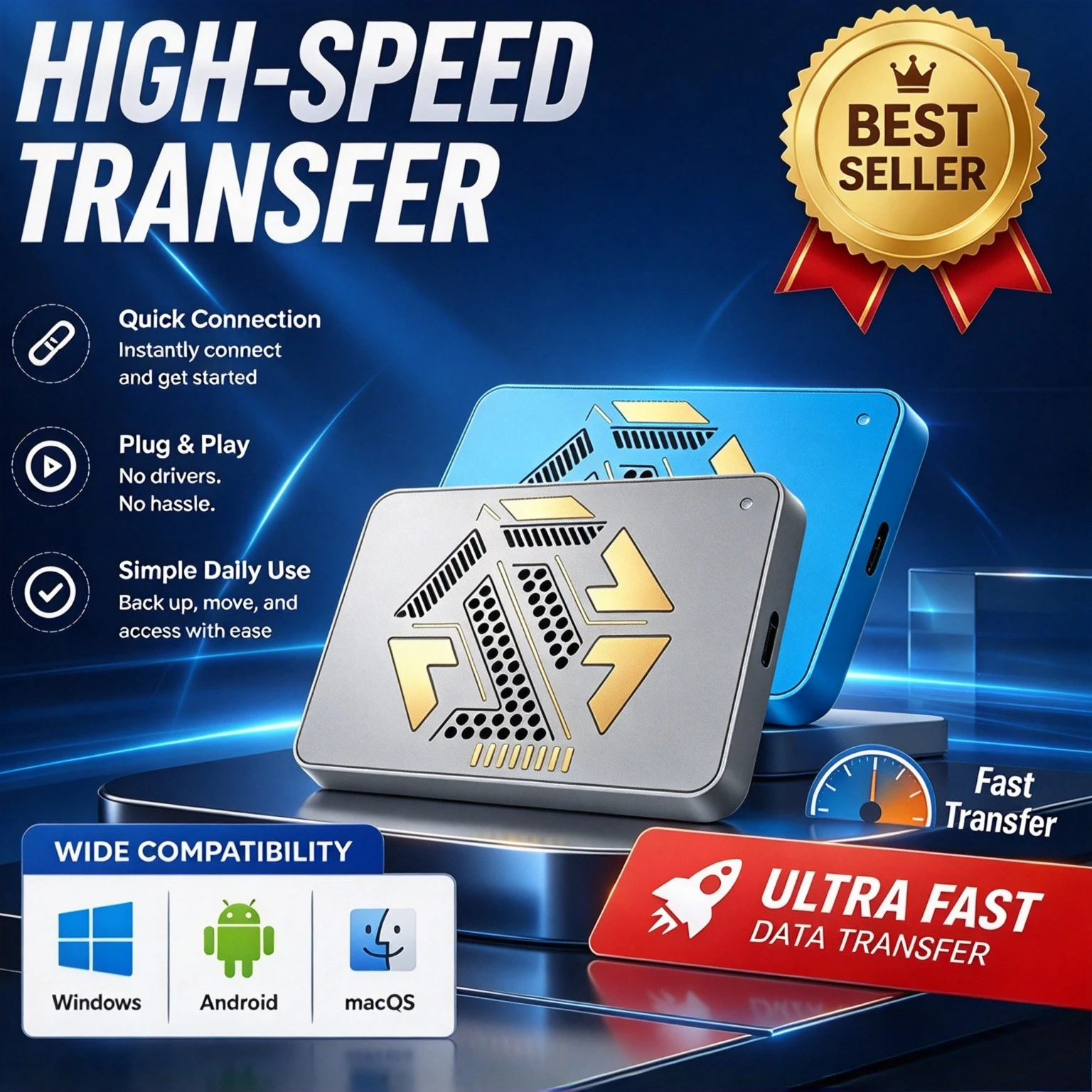 New 2.5" High-Speed Transfer A3 Series Elements External Hard Drive USB3.0  On-the-Go Portable HDD 2TB 4TB