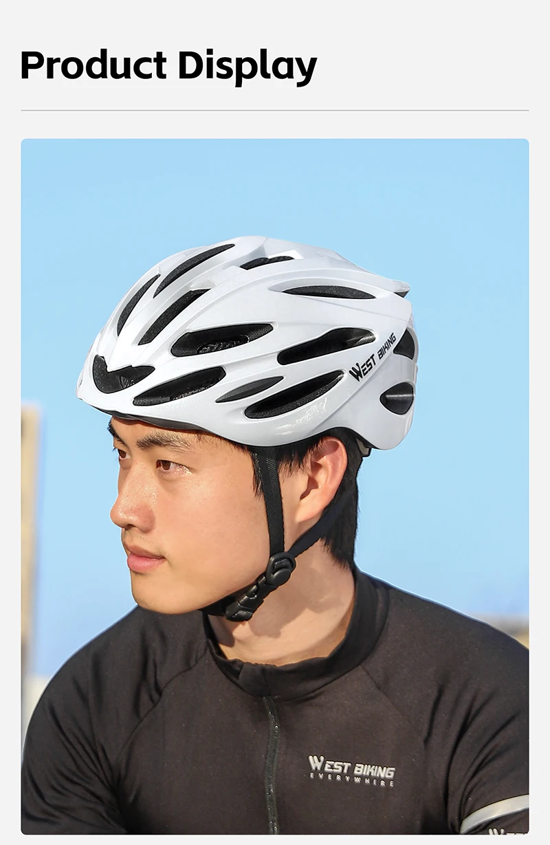 WEST BIKING Fahrradhelm, leicht, integriert geformt, 24 Belüftungslöcher mit Moskitonetz für Mountainbike, Rennrad, Herren, Damen, Sicherheit – Detail 13