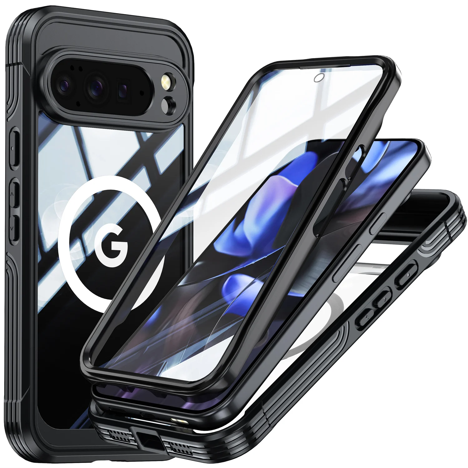 

Защитный чехол из закаленного стекла для Google Pixel 10 Pro XL 9 Pro XL, двухслойный защитный чехол для беспроводной зарядки Google 10, чехол