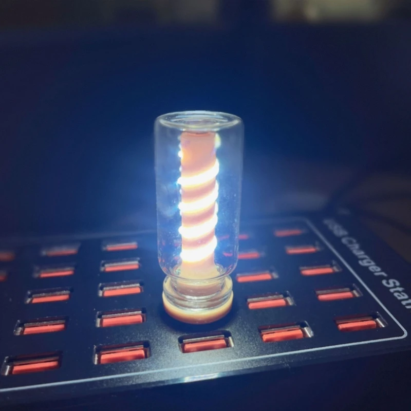 Creative Decoration Ceramic USB Light Bulb Helical Filament Design With Touch Dimming For Car Home Lighting