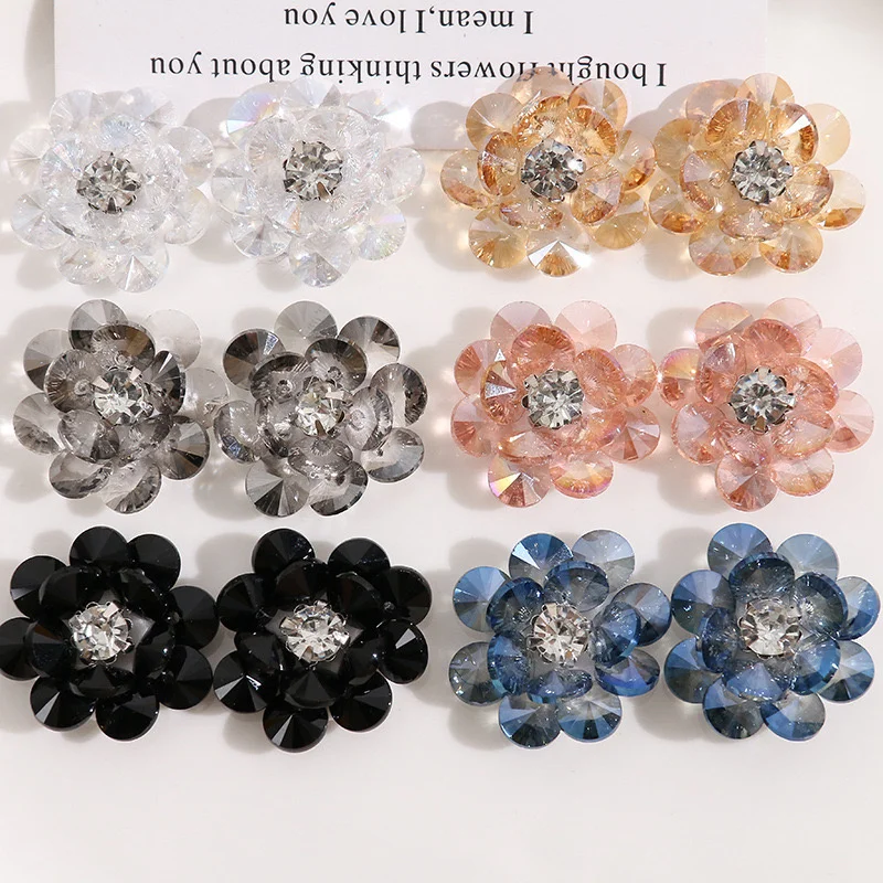 Min order 20pcs/lot 26mm color glass petal handmade flowers shape florals beads diy jewelry garment/hair accessory