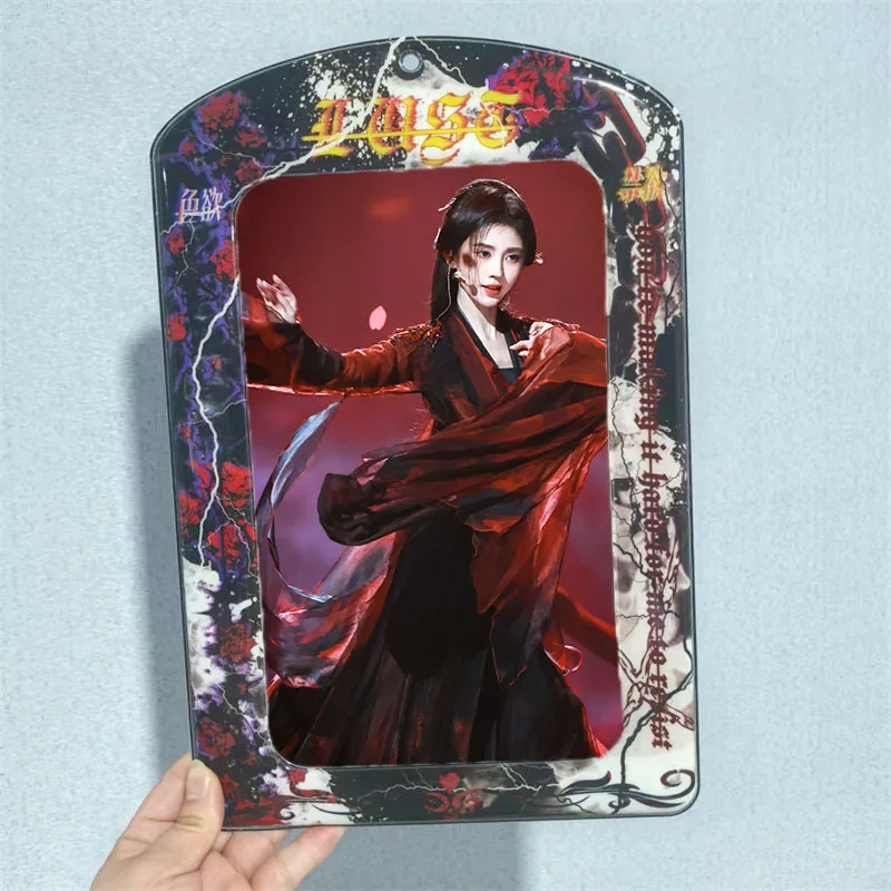 Kpop Black Rose A4 Card Holder Card Holder Giant Card Case Man Woman Group Photo Card Organizer Pendant Decoration