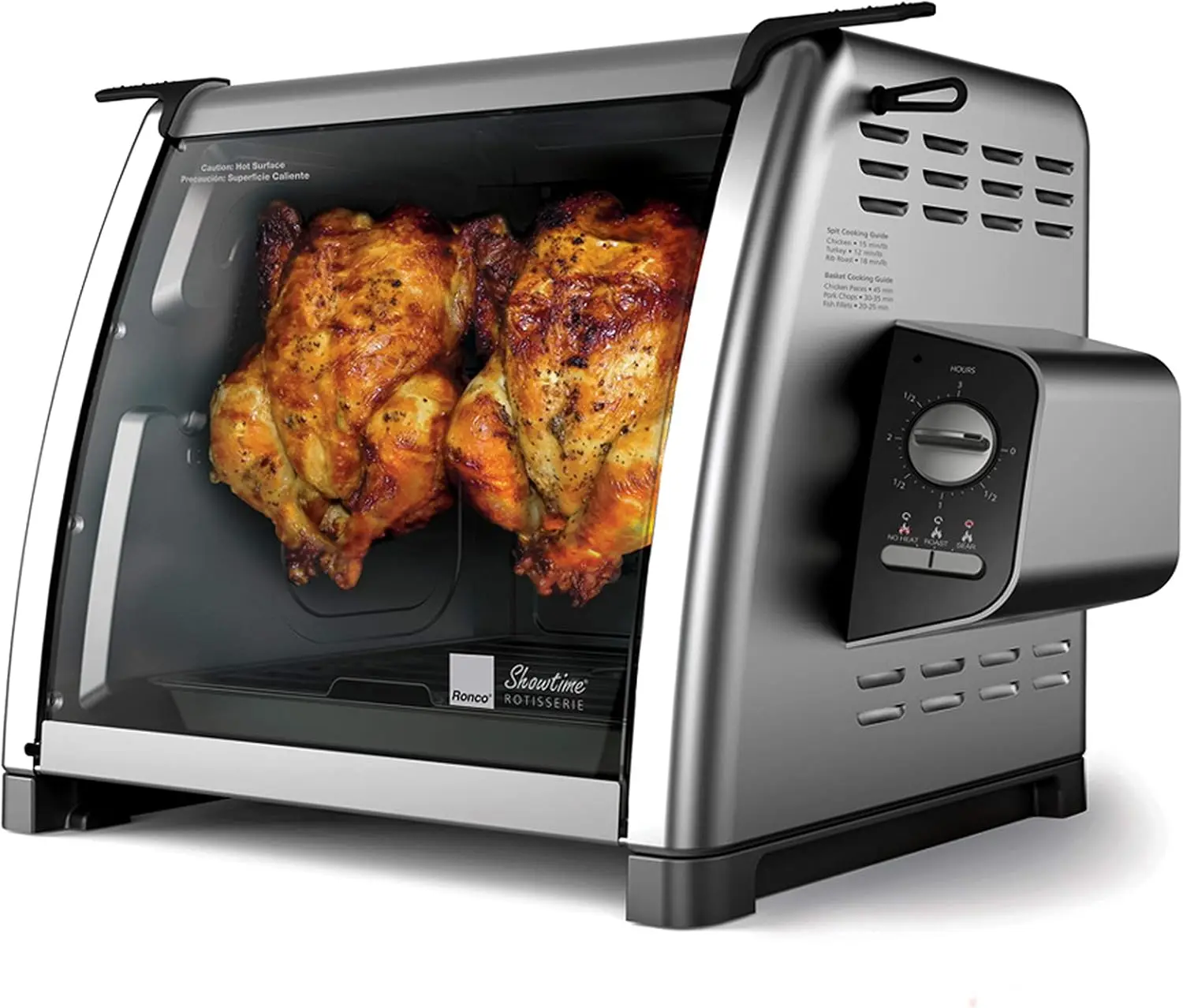 Oven, Stainless Steel Countertop Rotisserie Oven, 3 Cooking Functions: Rotisserie, Sear and No Heat Rotation, 12-Pound Capacity