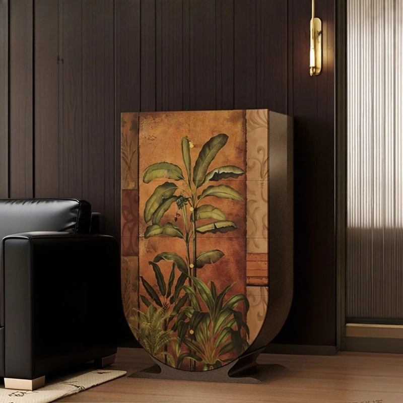 

French retro solid wood chest, living room against the wall, four chest cabinets, storage cabinets, lockers, free installation