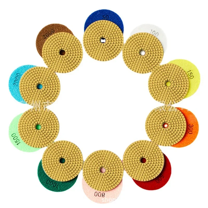 

11 PCS set 3" inch 80mm diamond wet polishing pad for marble stone granite tile ceramic