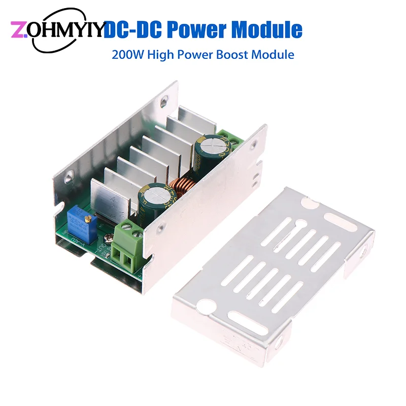 200W DC-DC Power Module Boost Converter Power Supply Module 6~35V To 6~55V With Aluminum Shell Step Up Switch Voltage Module  ﻿