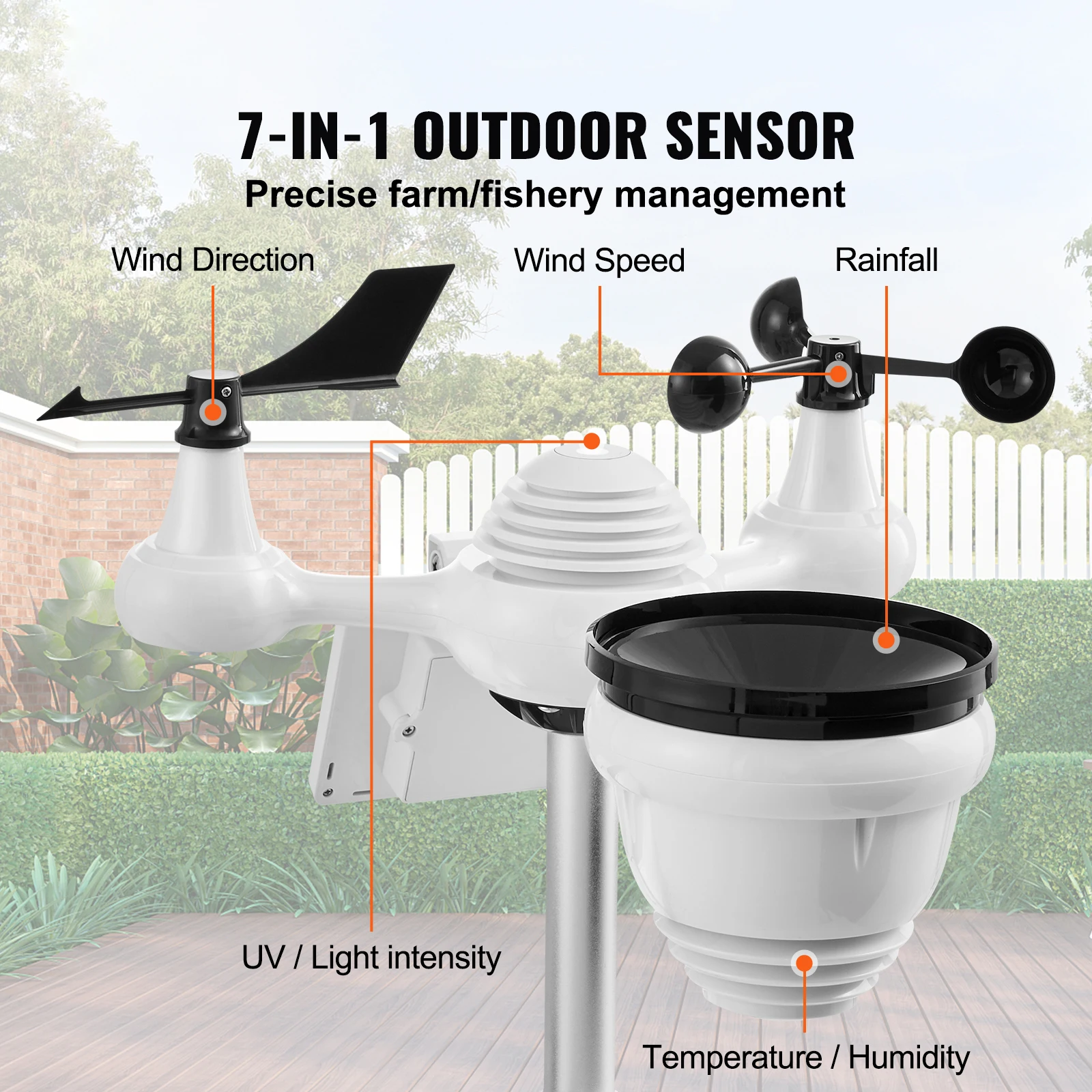 SucceBuy 7-in-1 Wireless Weather Station with Wi-Fi, 7