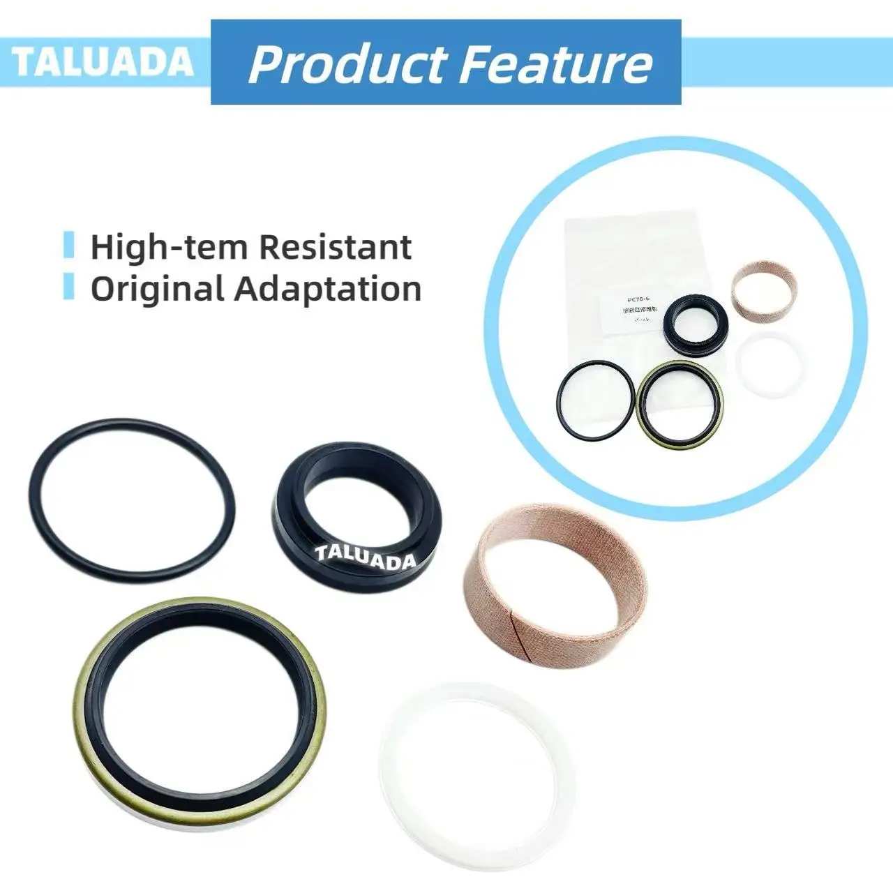 TALUADA Supply Track Tensioner Oil Seal For PC40 PC50 PC56 PC60 PC70-5/6/7/8 Excavator Cylinder Repair Rubber Seal Kit HOTSALE