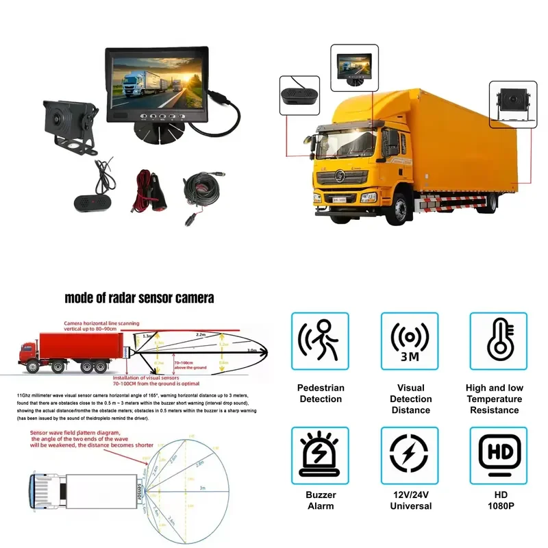 Firecore STM-7508 Car Blind Spot Detection System Millimeter Wave Radar Sensor Backup Camera ADAS Reverse Assistance