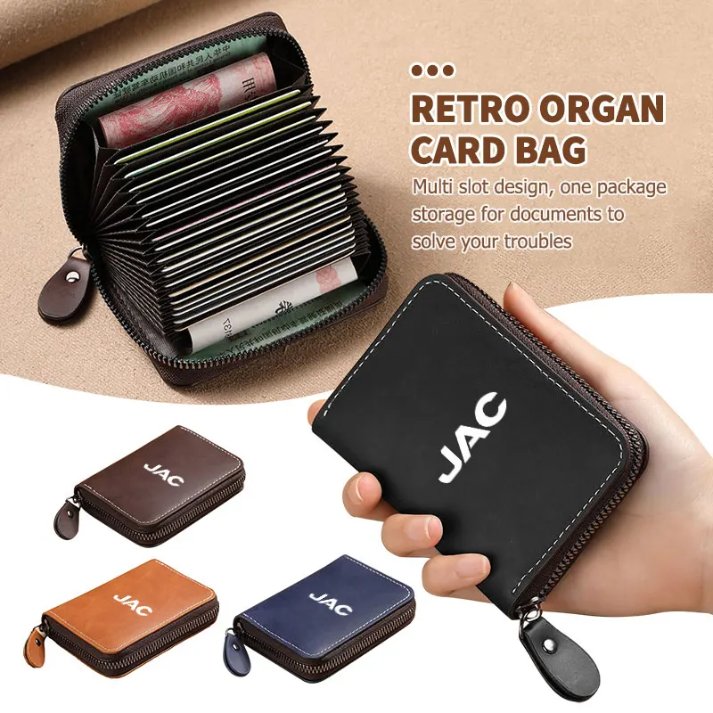Carteira masculina de couro, bolsa fina para cartões de crédito, cartão de identidade, para JAC JS2 S3 JS3 J2 S5 T8 Refine J5 J6 J7 J4 Vapour