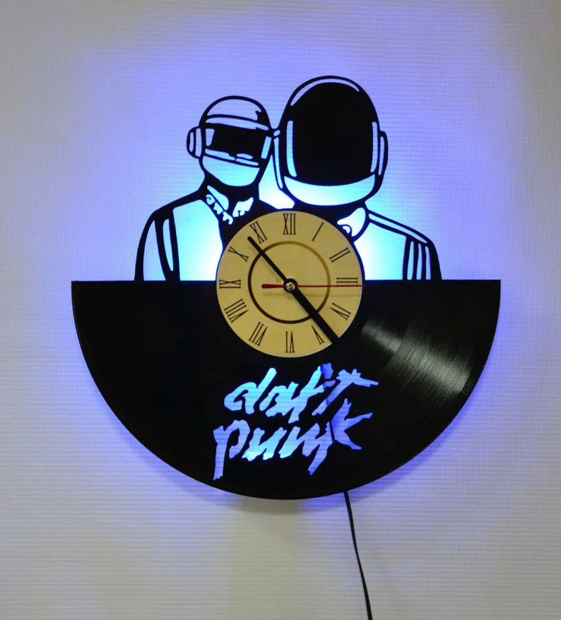 Creative LED Vinyl Record Wall Clock Modern Home Decoration Vintage Bedroom Wall Hanging Stupid Punk Band Wall Clock