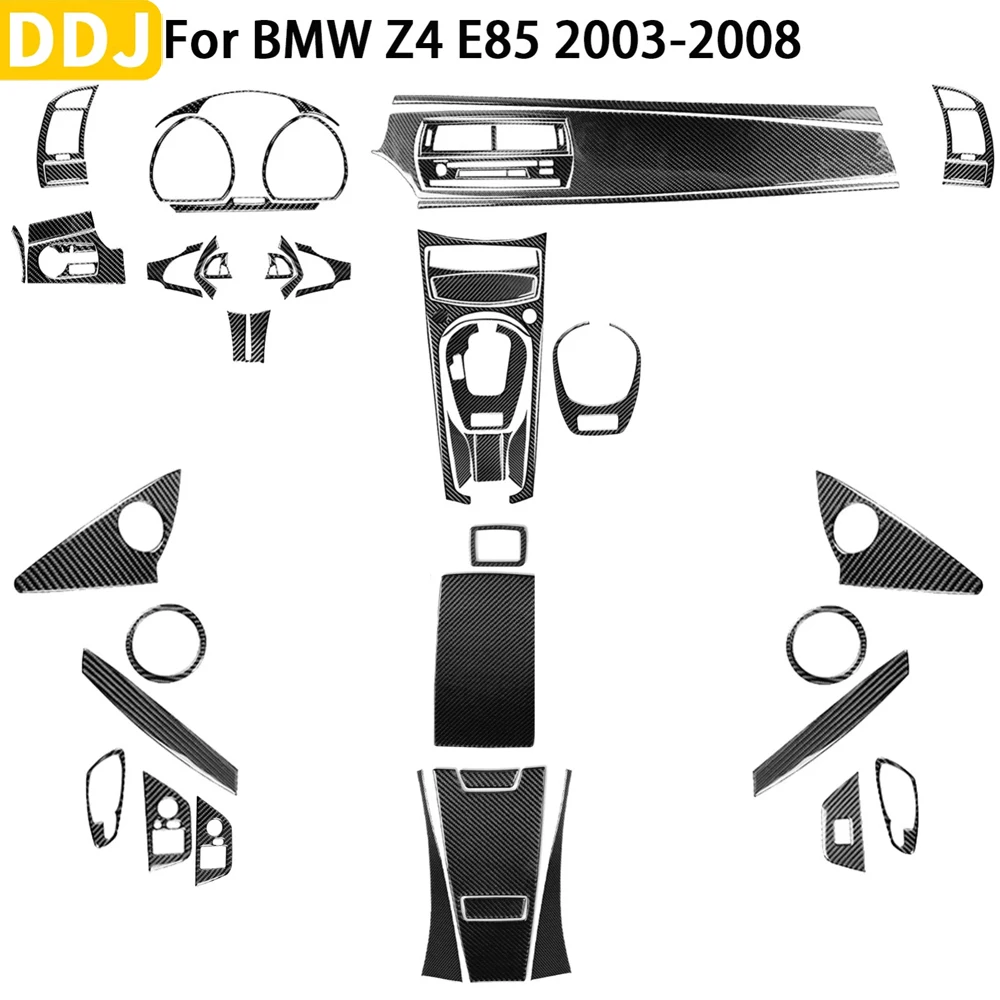Kit Completo di Rivestimenti in Fibra di Carbonio Morbida per il Controllo Centrale, per BMW Z4 E85 2003-2008, Accessori Interni