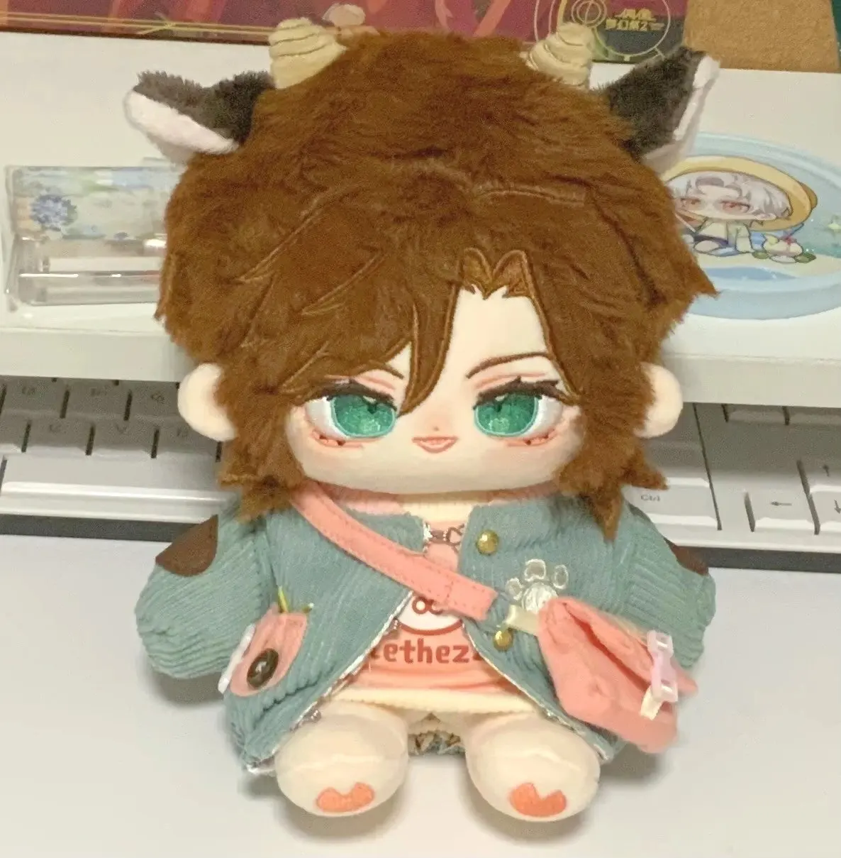 Limited Kawaii 20cm Ensemble Stars Mikejima Madara  Stuffed Plush Cotton Naked Doll With Ears Soft Toy MiniDoll あんさんぶるスターズ