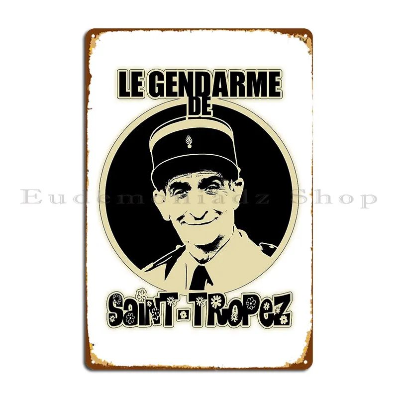 لوحة معدنية من Louis De Funes لتزيين غرفة المعيشة بتصميم شخصية المرآب من القصدير