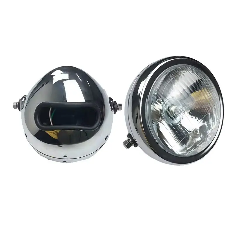 

Chromed Metal Motorcycle Head Lamp for Suzuki Haojue Jincheng Lifan Qianjiang Loncin Dayang GN125 HJ125-8 GN125F Head Light