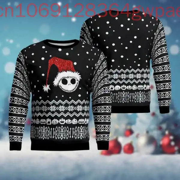 Disney Nightmare Before Christmas Ugly Sweater Sally and Jack Skellington Xmas Holiday Christmas Gift for Men Women Sweater