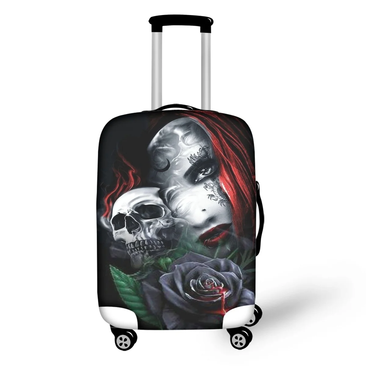 

FORUDESIGNS Suitcase Protection Cover Skull Rose Girls Goth Luggage Covers Fashion Travel Accessories Scratch Resistant