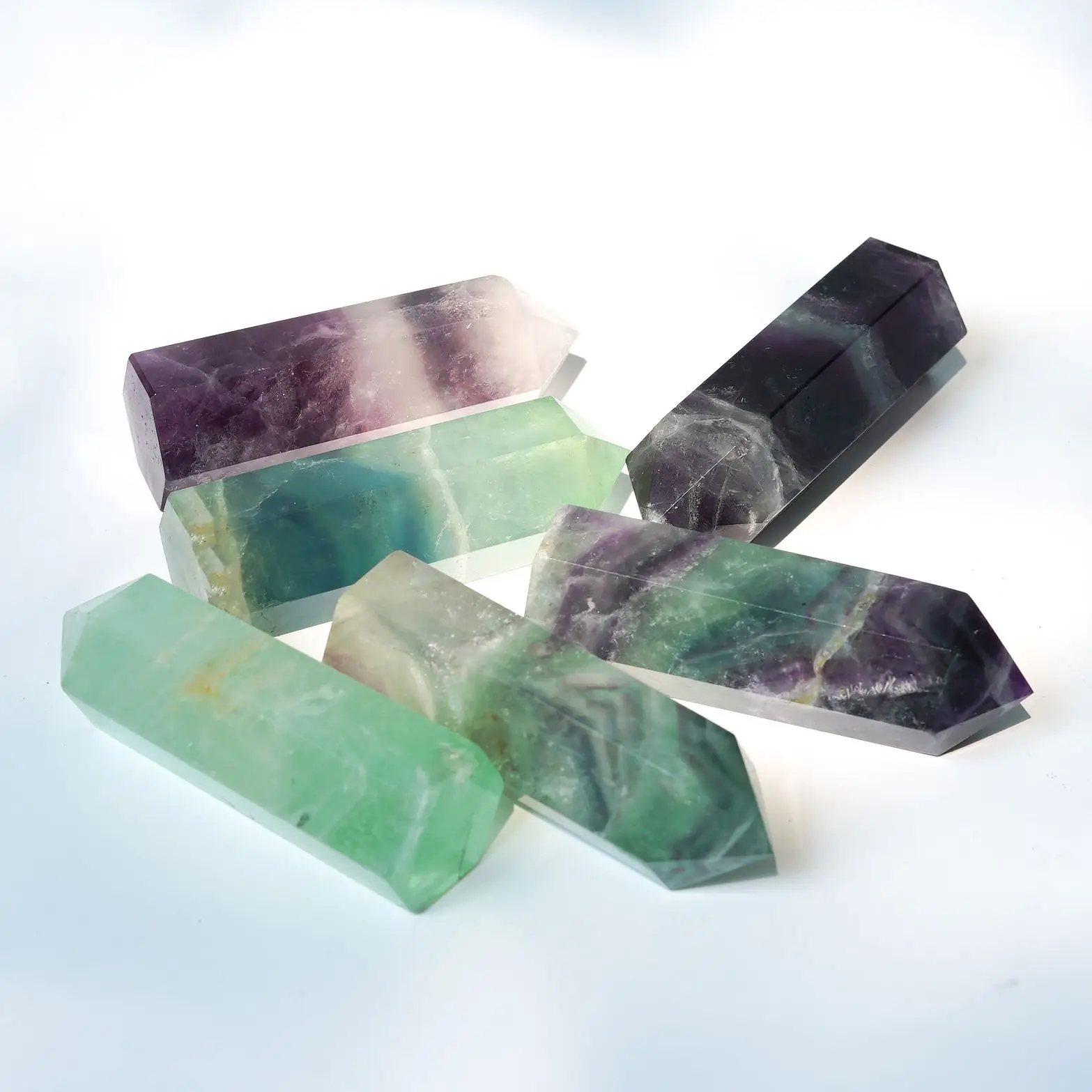 

75mm Natural hexagonal Fluorite Column Energy Room Decoration Healing Crystal Collection Reiki Mineral ornaments collection Gift