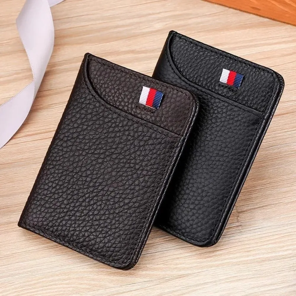 Card Holder Men Ultra-thin Business Card Case Simple Card Holder Bank Card Sleeve Multi-card Slot Driver's License Leather Case